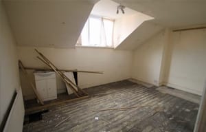 Photo of attic before refurbishment